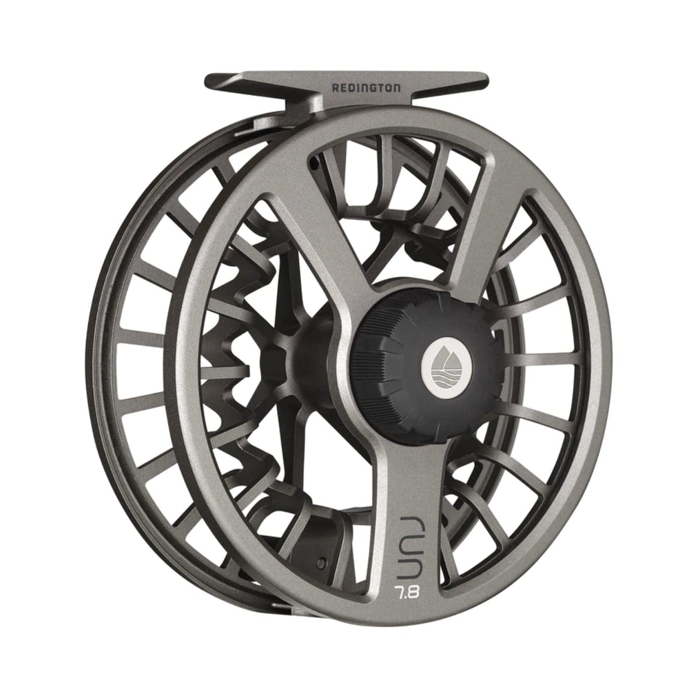 Redington Run fly reel highlighting carbon fiber drag for smooth braking.