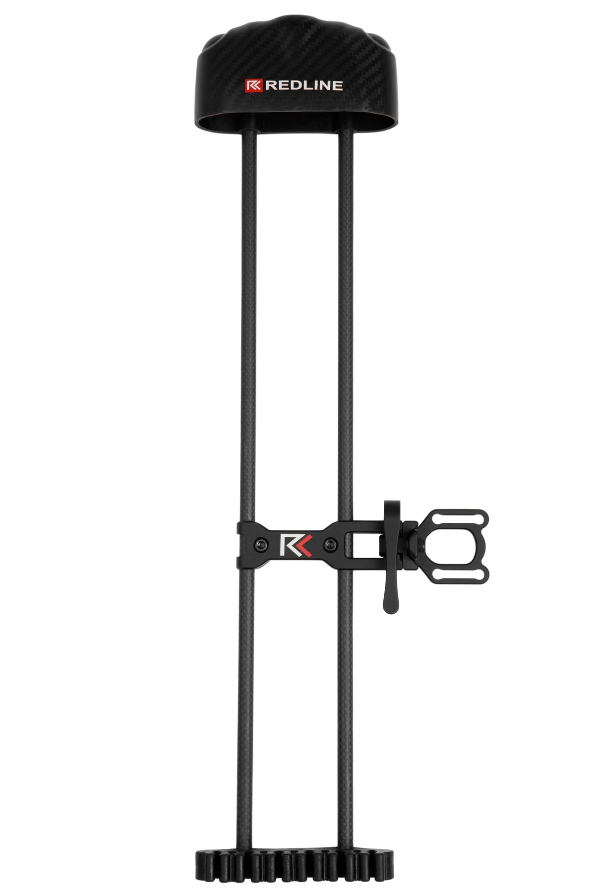 REDLINE RL-1 quiver hood close-up shows soft-touch insert reducing noise and securing varied arrow diameters.