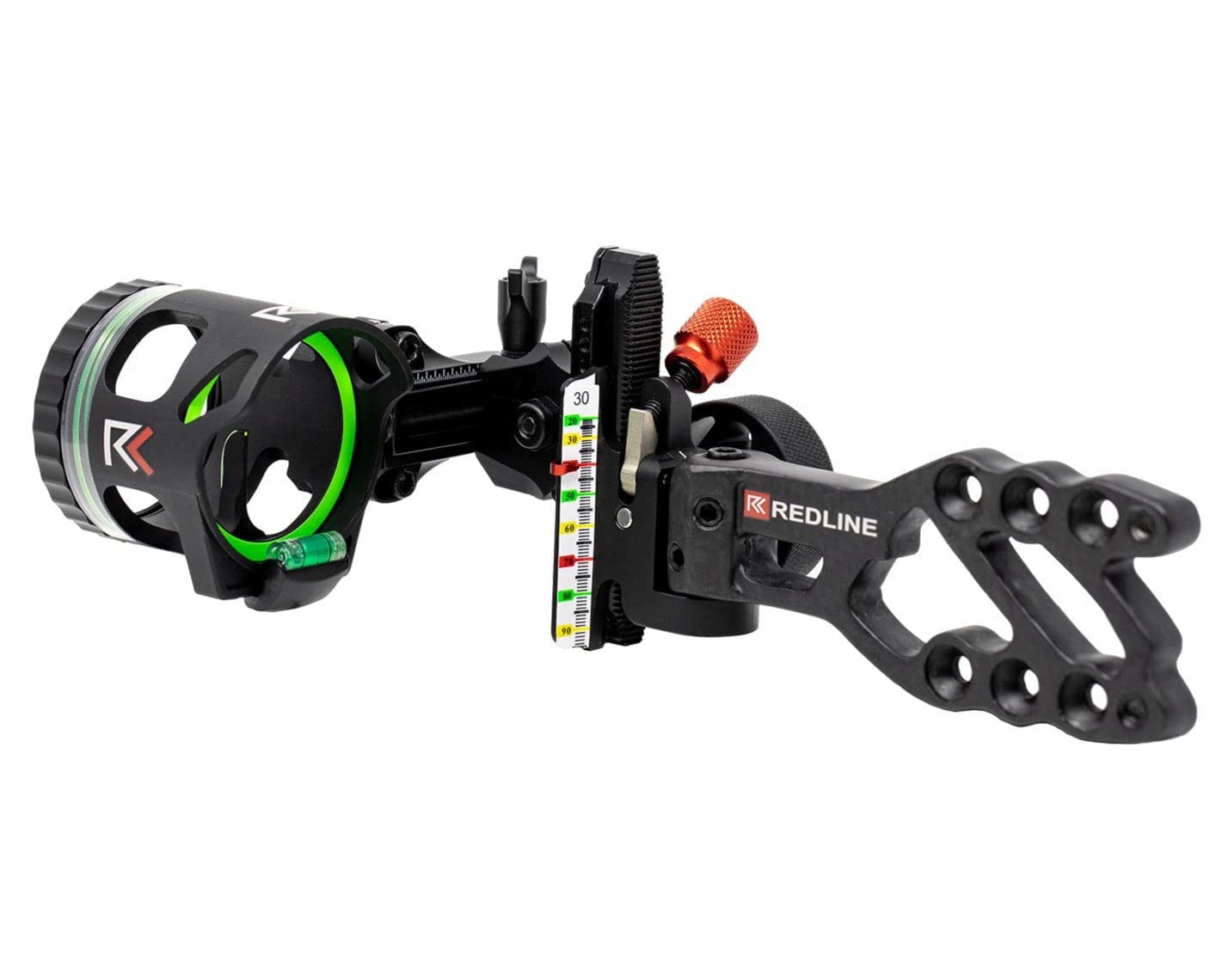 Redline RL-1 right-handed bow sight with enclosed fiber optic ring for visibility