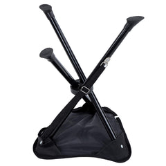 Redneck Convent RC folding tripod stool, compact folded form for easy transport.
