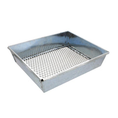 Redneck Convent Trapping Dirt Sifter front view highlights durable metal pan for fast soil screening
