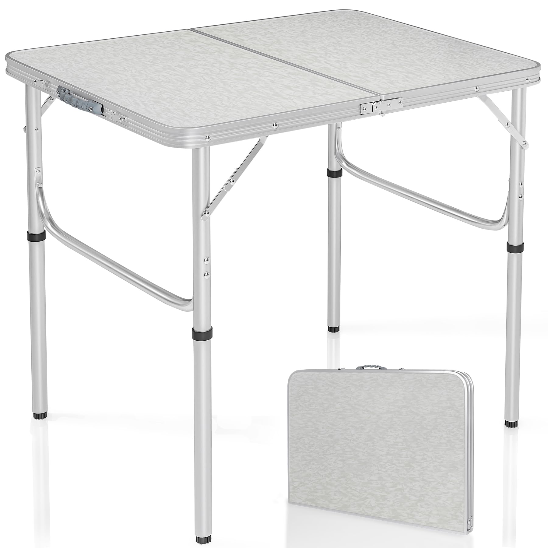 RedSwing aluminum folding table setup shows sturdy construction for reliable outdoor meals.