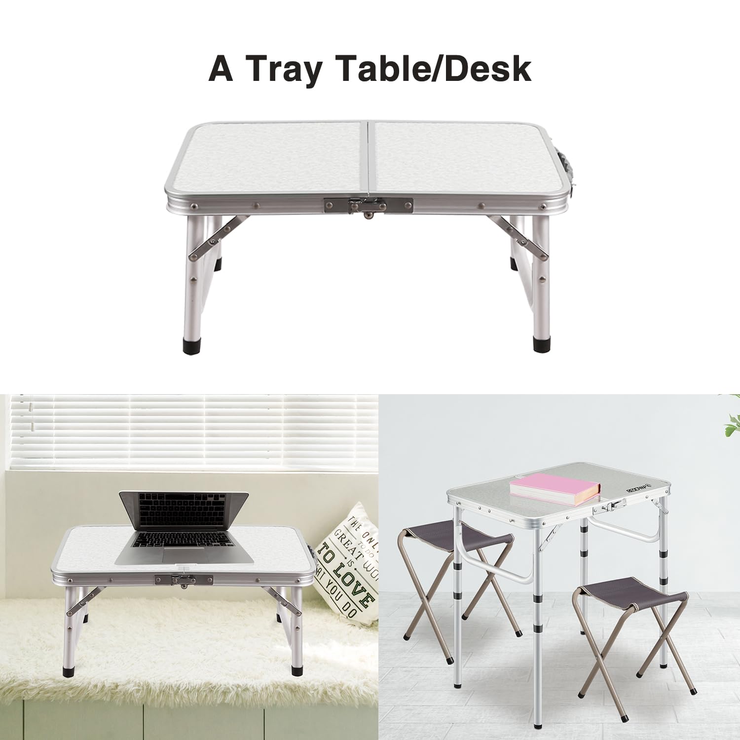 RedSwing compact foldable table tucked in a backpack for travel.