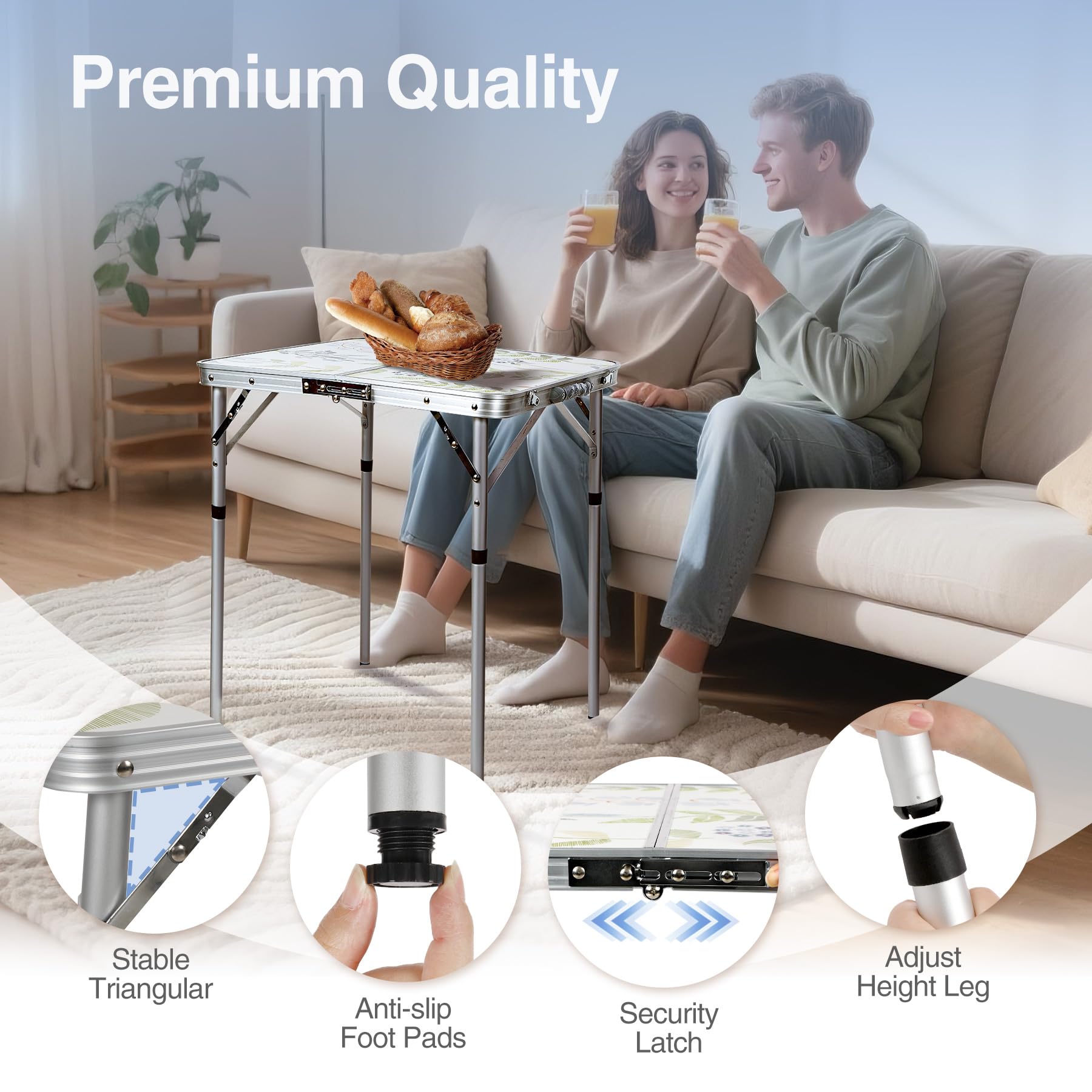 RedSwing 27-inch height setting provides elevated dining or game surface.