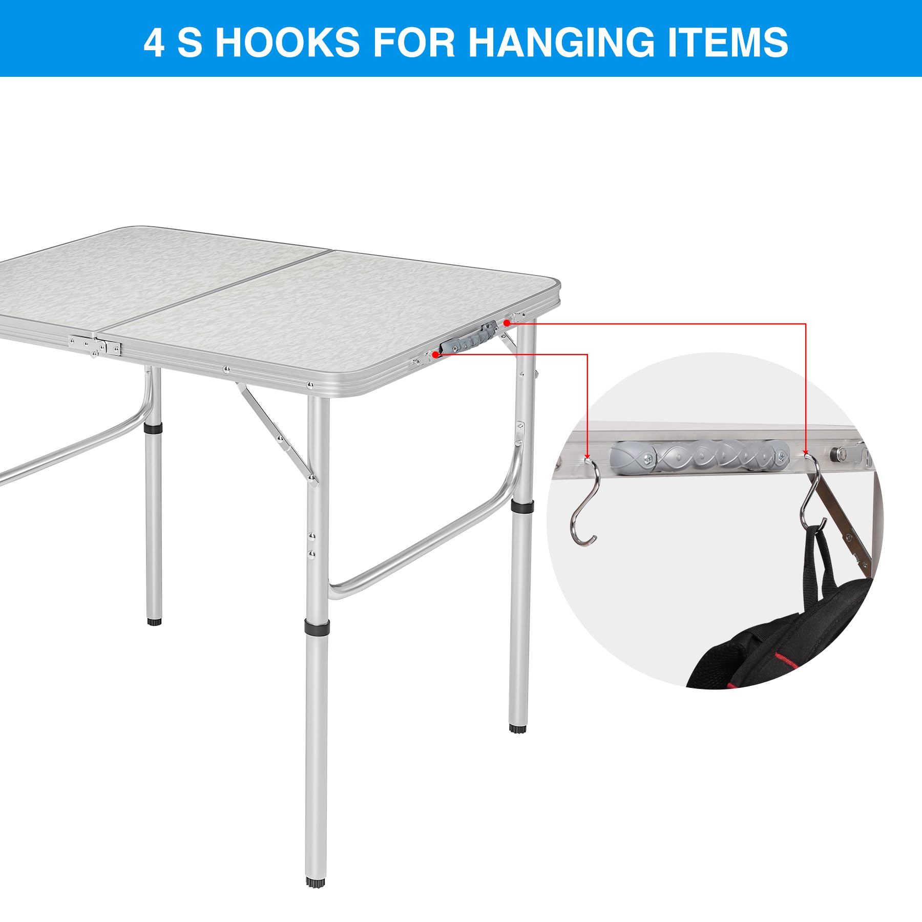 RedSwing lightweight table at 8.6 pounds is easy to carry.