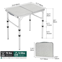 RedSwing lightweight aluminum camping table for effortless portability