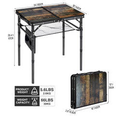 RedSwing lightweight aluminum frame table with foldable design for easy transport.
