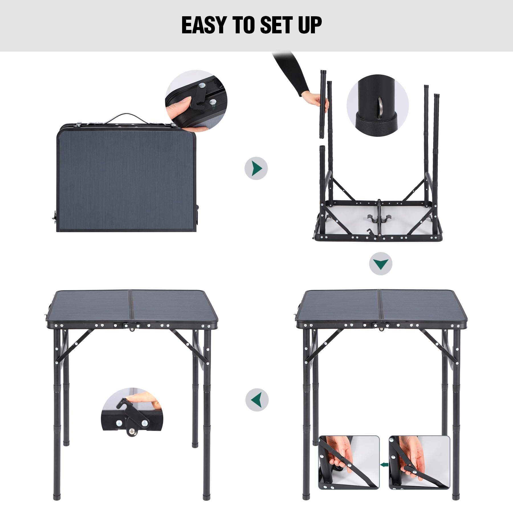 RedSwing foldable table fits in trunk for travel.