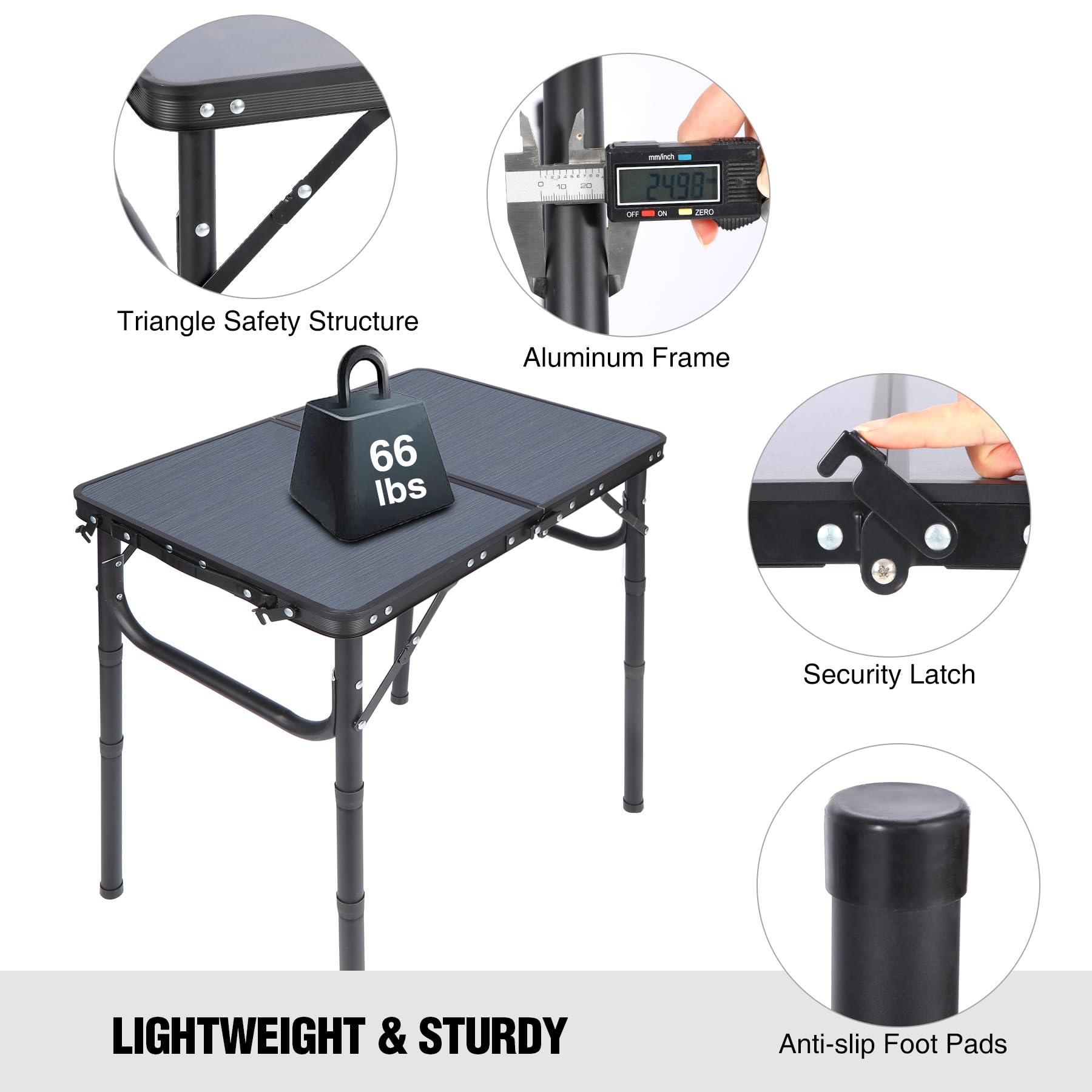 RedSwing U-shaped support and latch improve stability on varied terrain.