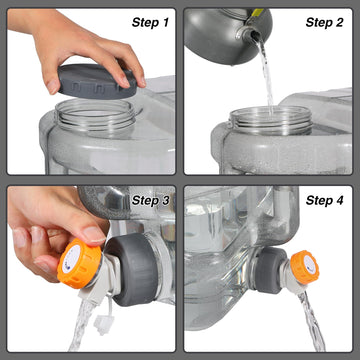 RedSwing water container with rubber seal to prevent leaks during travel.