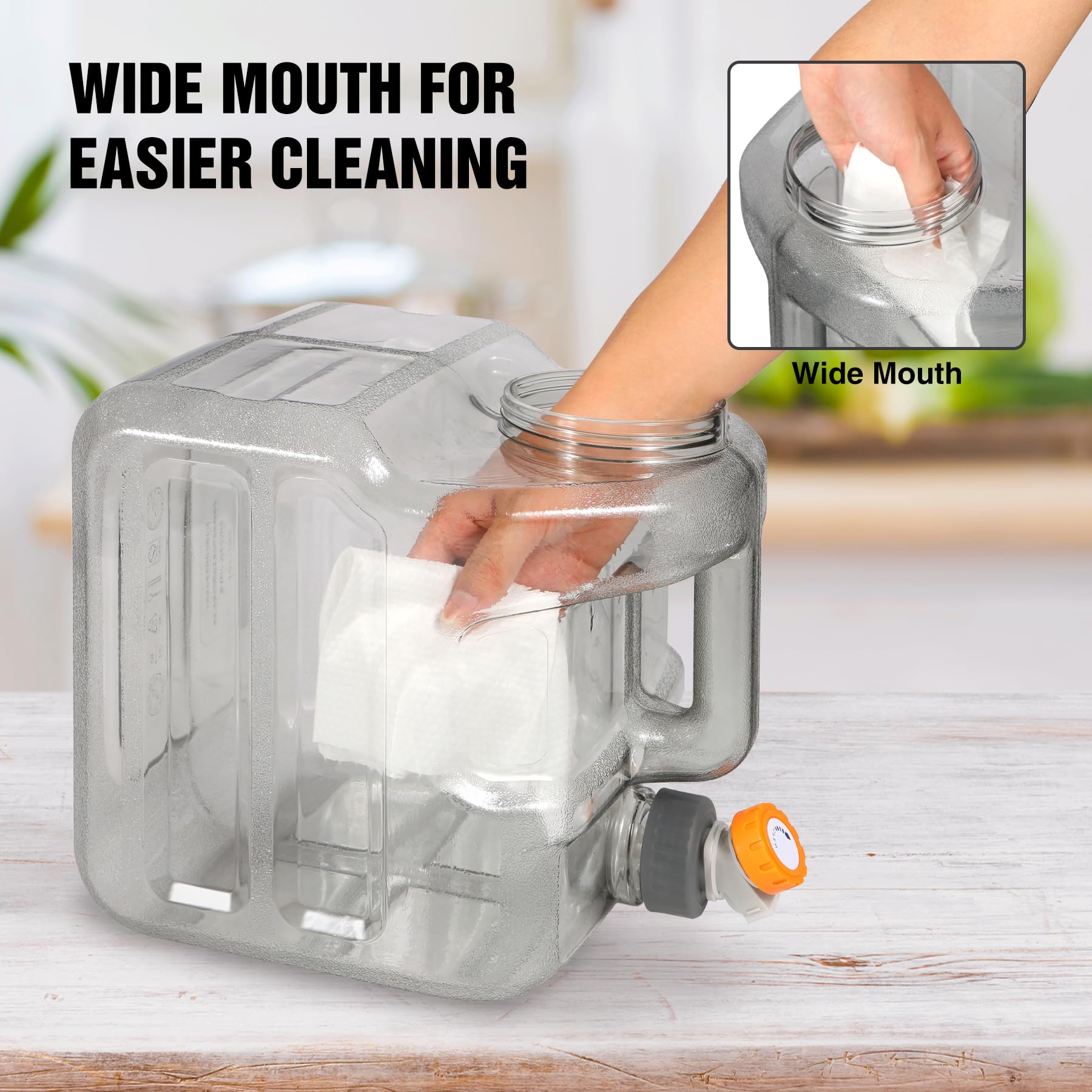 RedSwing container with two openings for easy cleaning.