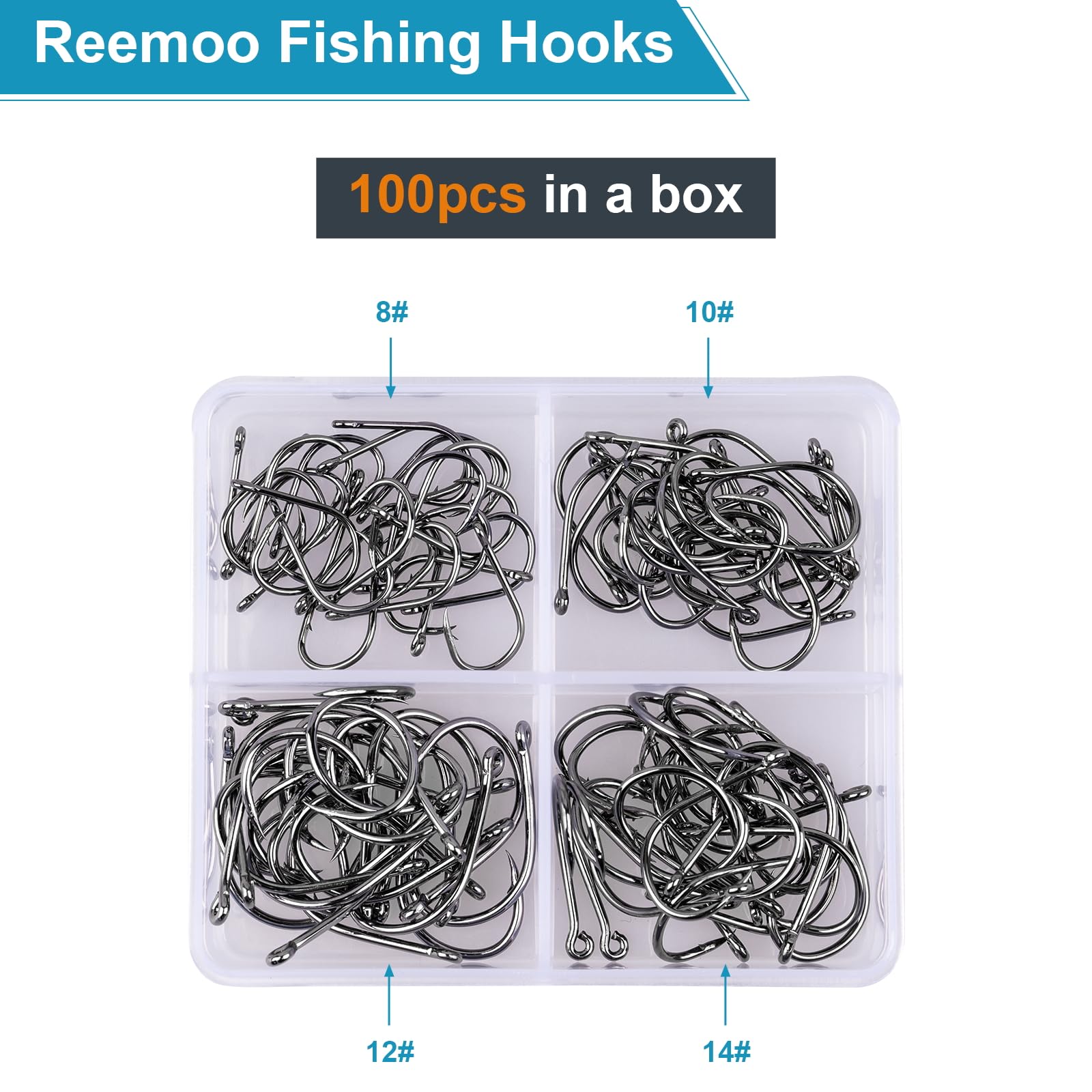 Close-up of carbon steel hooks with barbs