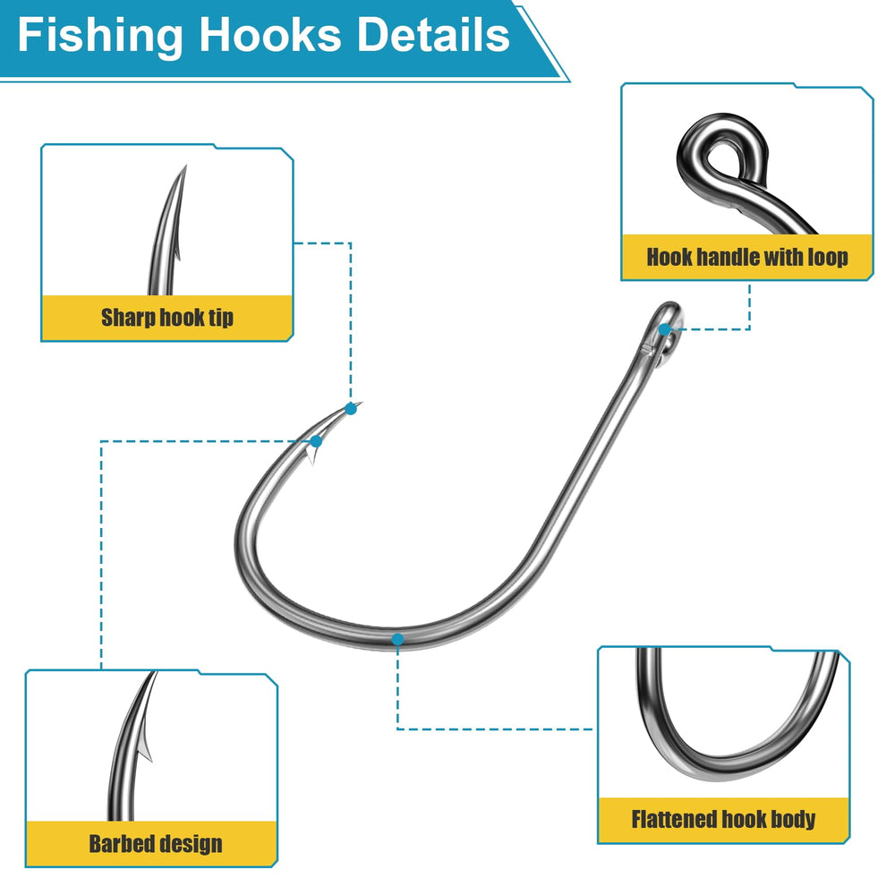 Hooks arranged for freshwater and seawater fishing