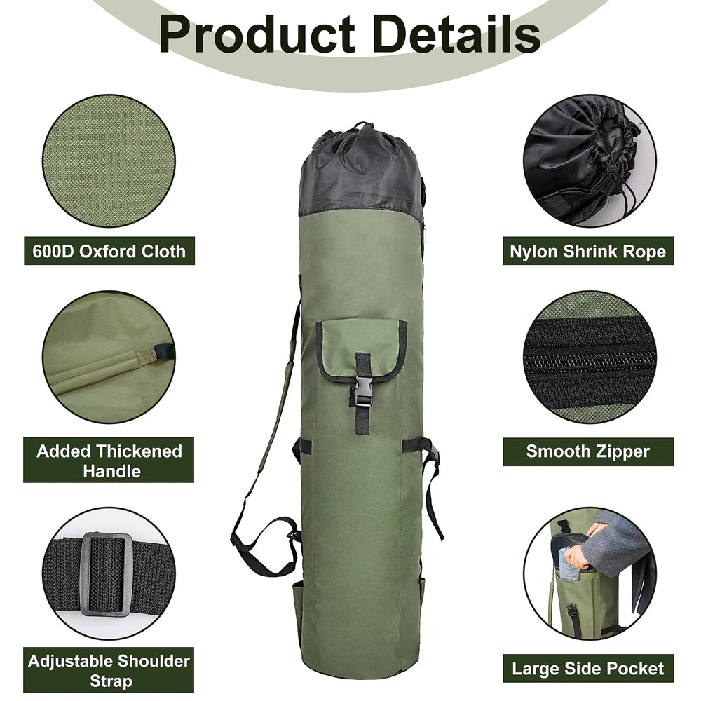 ReeMoo fishing rod bag with adjustable padded shoulder strap