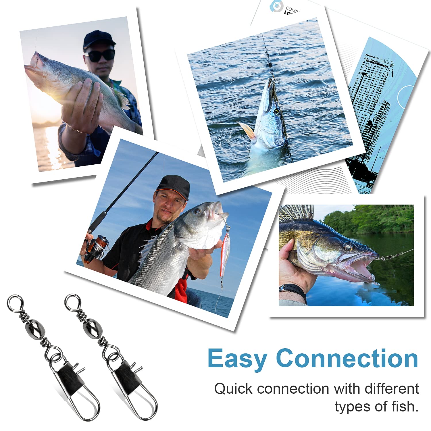 Portable tackle box with ReeMoo swivels