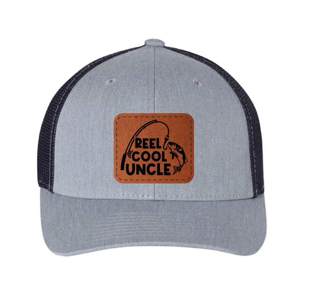 Front view of Reel Cool Grandpa Cap in charcoal/black