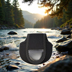 Black reel cover for spinning reels, portable and easy to access