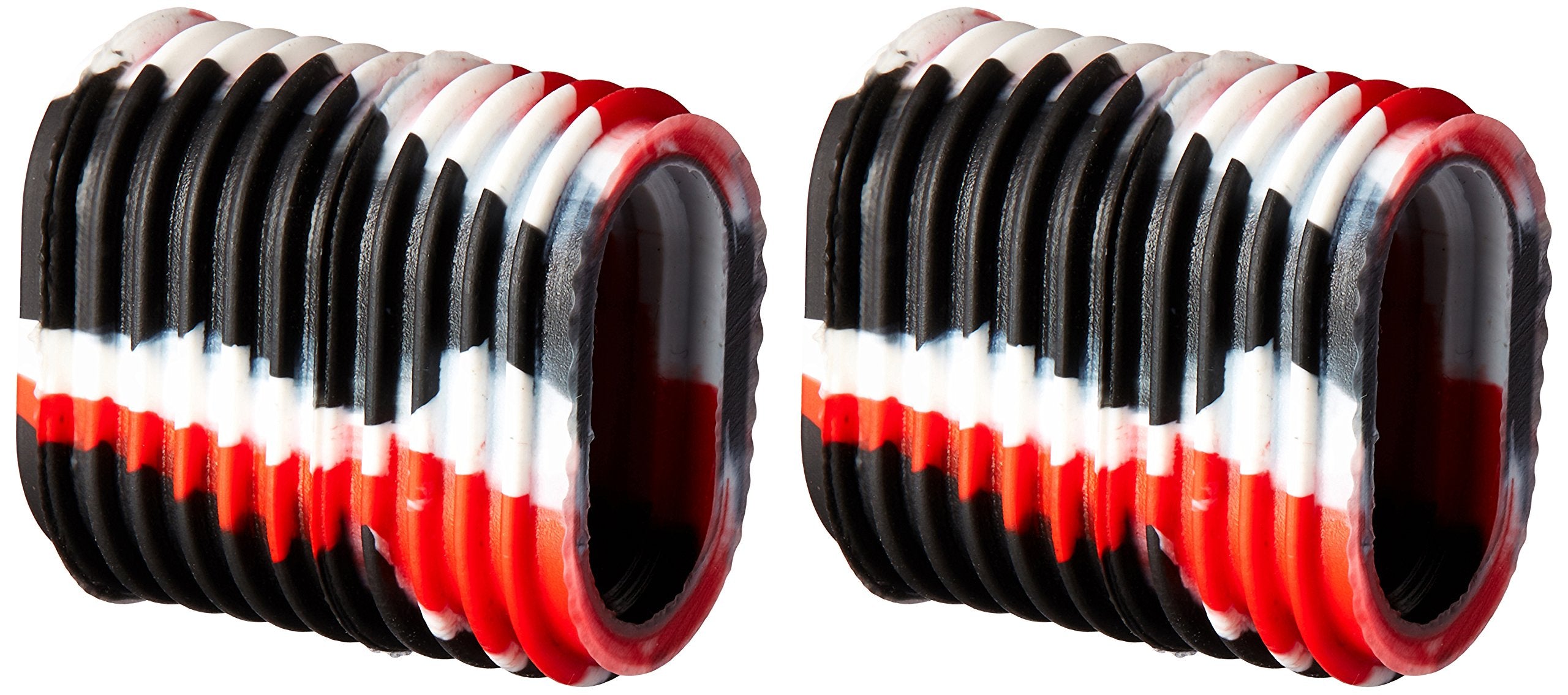 Reel Grip 1145 reel handle cover in black and red tie-dye finish enhances grip and comfort during fishing.