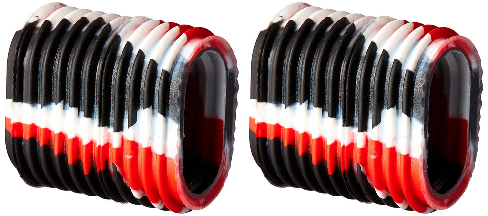 Reel Grip 1145 reel handle cover in black and red tie-dye finish enhances grip and comfort during fishing.