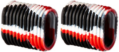 Reel Grip 1145 reel handle cover in black and red tie-dye finish enhances grip and comfort during fishing.