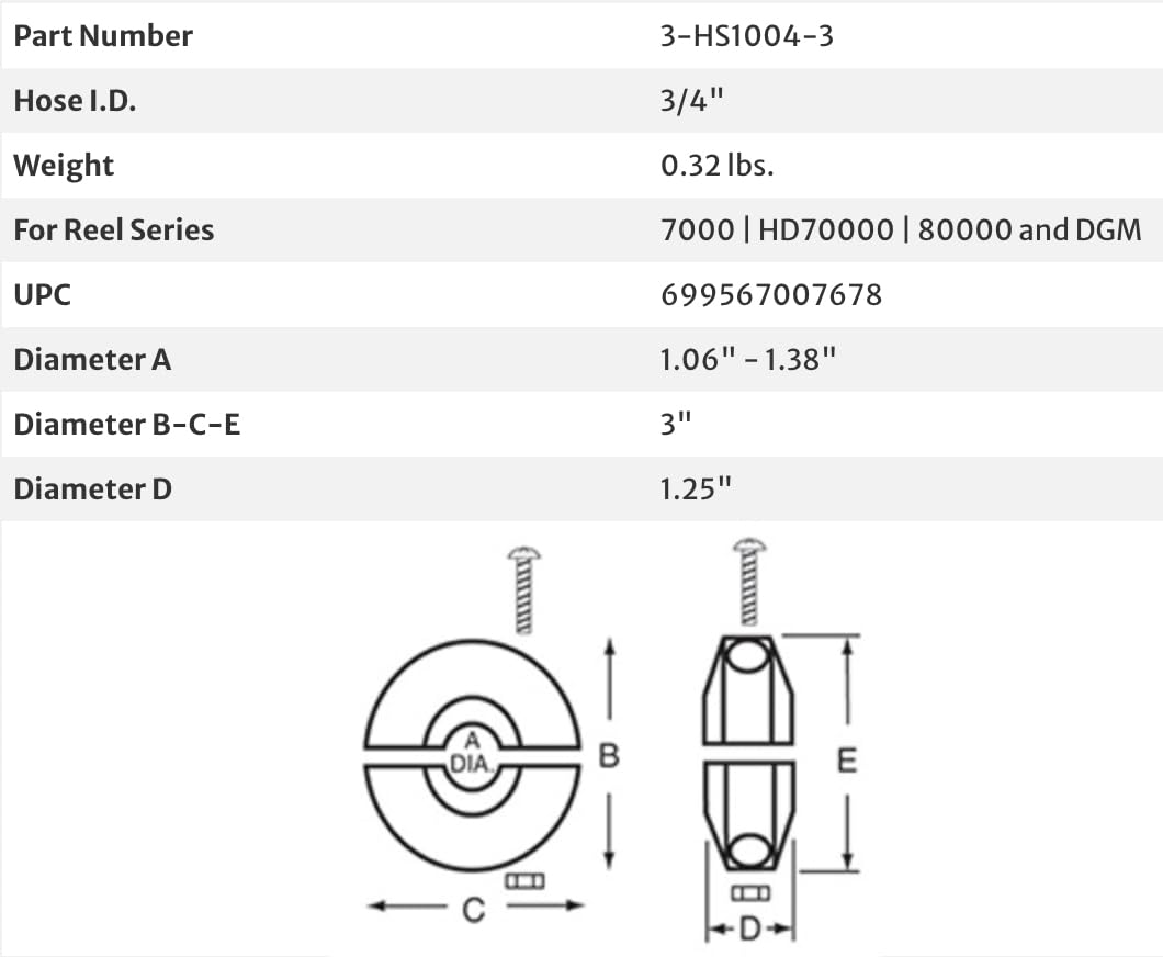 Reelcraft 3-HS1004-3 with stainless fasteners resists corrosion in demanding environments.