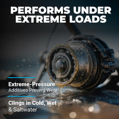 ReelX Grease applied to bearing area for targeted wear protection.