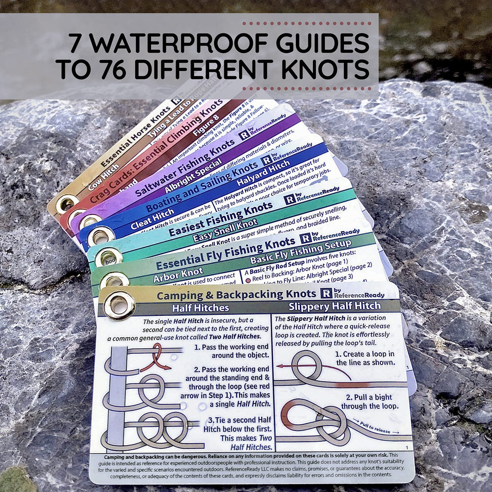 Camping and backpacking knots card set