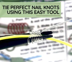Fly fishing knot cards showing 15 knots and basic setup diagram
