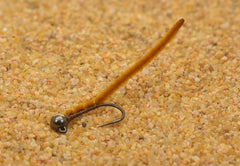 Region Fishing 6 Flies tungsten San Juan worm jig head image ready for fast sinking in trout streams.