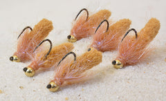 Region Fishing 6-pack mop jigs in Chartreuse and Tan, versatile for all-day river fishing