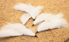 Region Fishing 6ct White Zonker Streamer on hook closeup for versatile drift