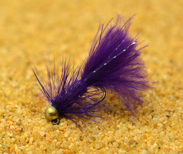 Region Fishing black Woolly Bugger close-up for high-contrast presentation