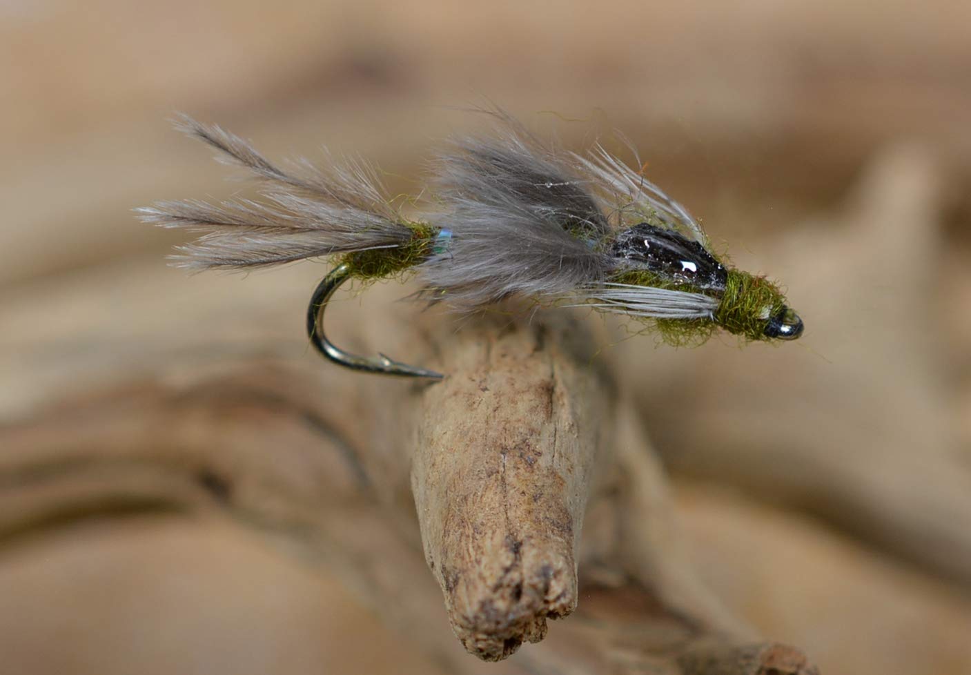 Region Fishing Callibaetis Poxyback Nymph side profile showing marabou gills