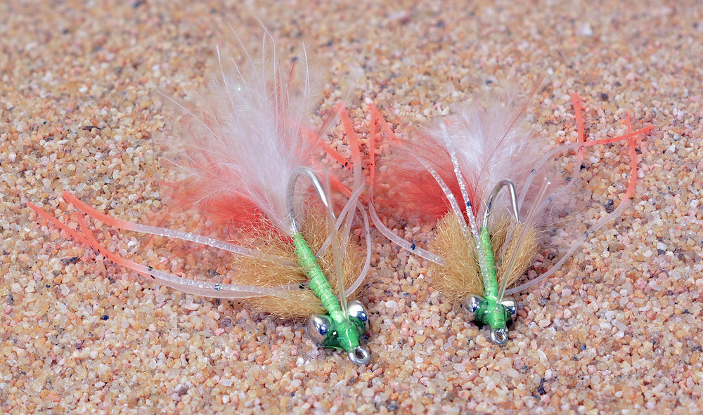 Region Fishing Cathy's Fleeing Crab Fly hook detail, Duratin finish boosts durability.