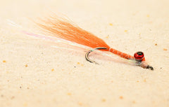 Region Fishing Clouser Minnow fly with white flash for baitfish attraction.