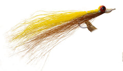 Region Fishing Clouser Minnow in yellow-brown colors for versatile freshwater and saltwater use.