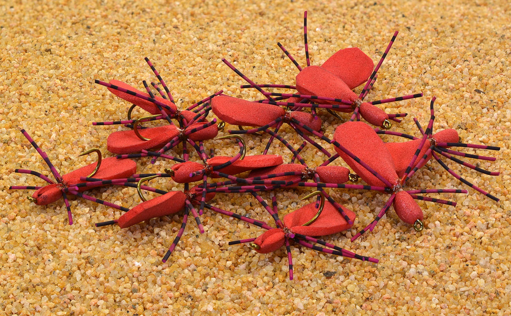 Region Fishing Foam Spider Fly red for bass and trout with lifelike movement.