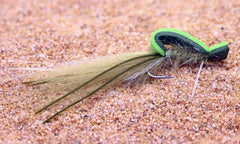 Region Fishing Gurgler olive closeup shows foam strip action for surface feeding