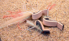 Region Fishing Gurgler Top Water Fly in tan and brown foam creates wake to attract saltwater fish