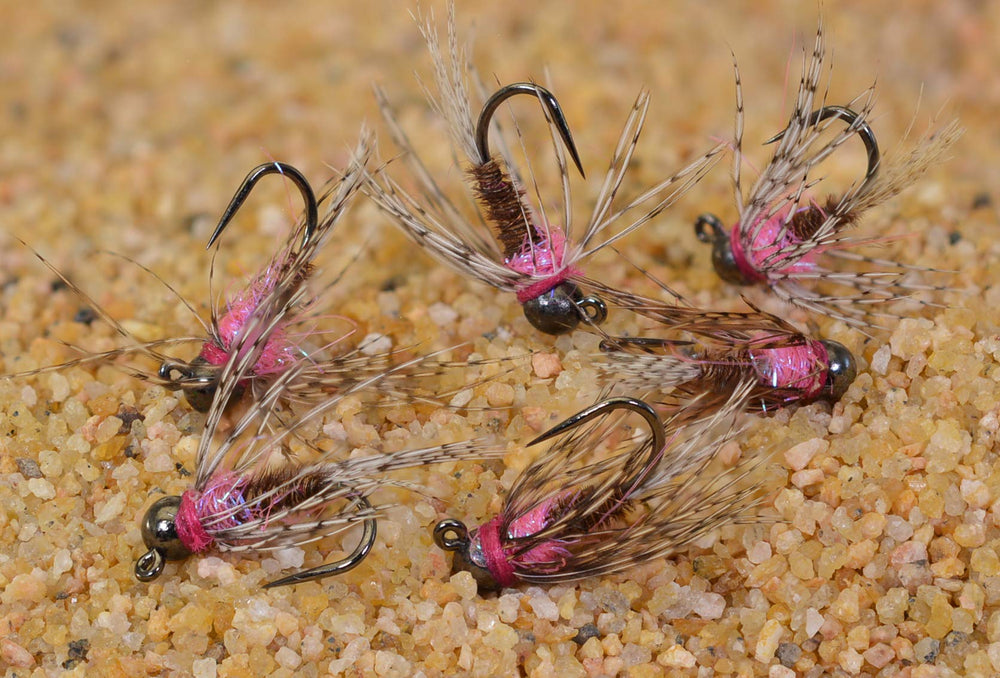 Region Fishing Euro Nymph Frenchie Jig Fly on Jig Hook delivers snag resistance and better hookups.