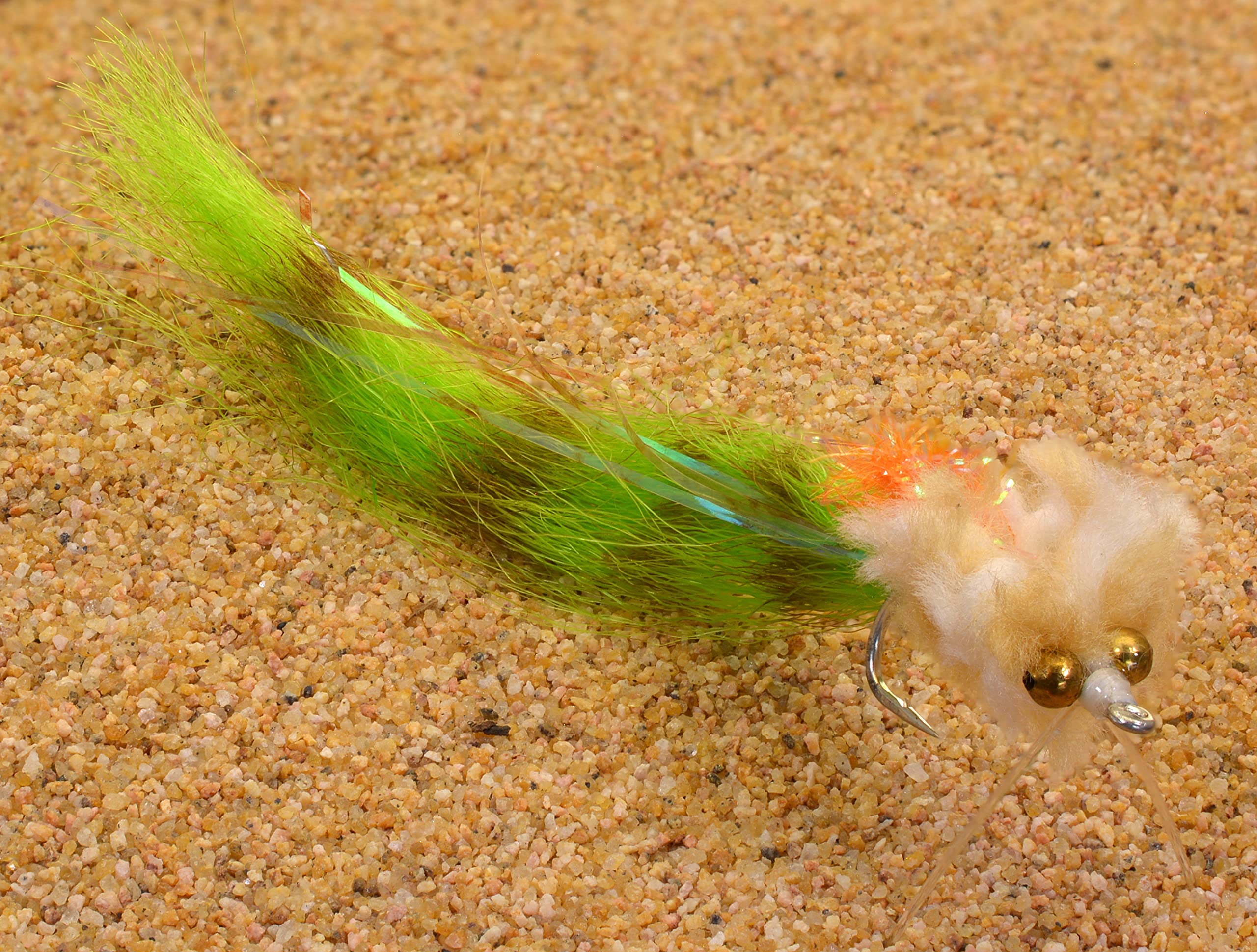 Region Fishing Kwan Saltwater Flies in green, ideal for redfish and bonefish on flats.