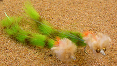 Region Fishing Kwan Saltwater Flies green pattern detail entices strikes on flats.