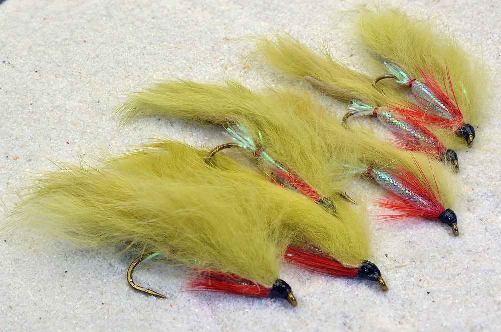 Region Fishing olive zonker streamer is hand-tied with soft rabbit fur.