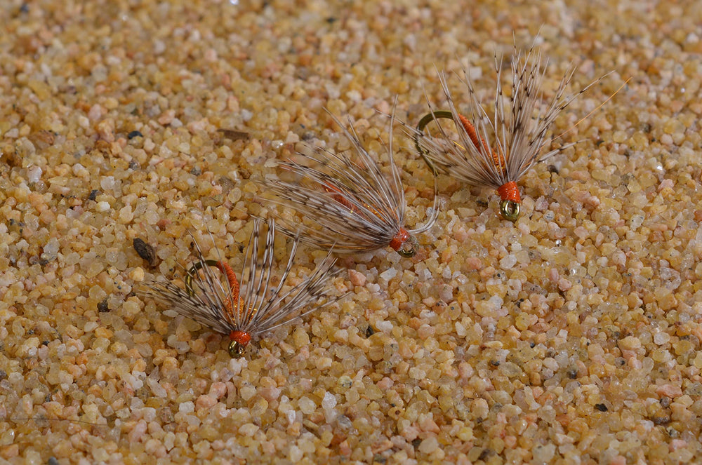 Region Fishing orange partridge nymph on Mustad hook #12 ready for versatile presentations.
