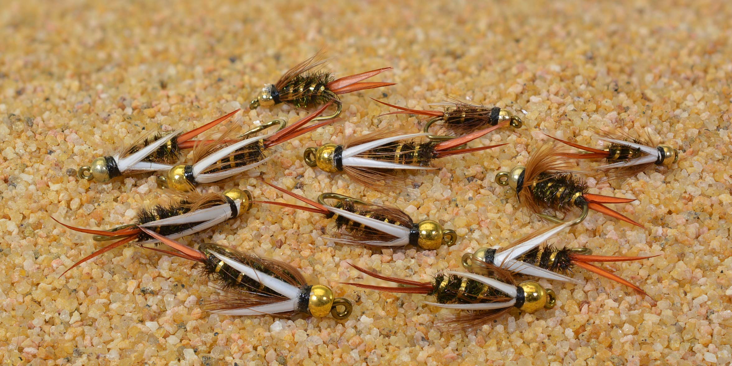 Region Fishing Prince Nymph brass bead head detail highlights weight