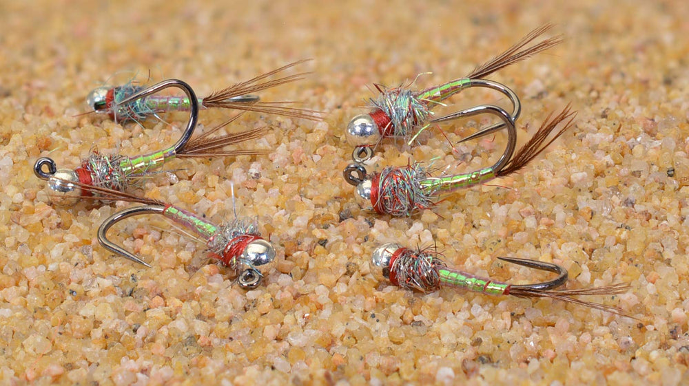 Region Fishing Rainbow Warrior jig fly with tungsten bead reaches feeding lanes quickly