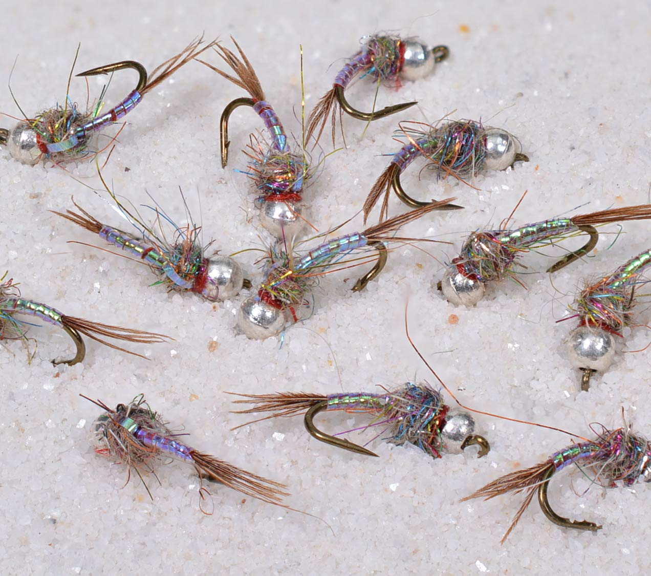 Region Fishing Rainbow Warrior Midge Nymph bead detail highlighting premium Mustad Signature hooks.