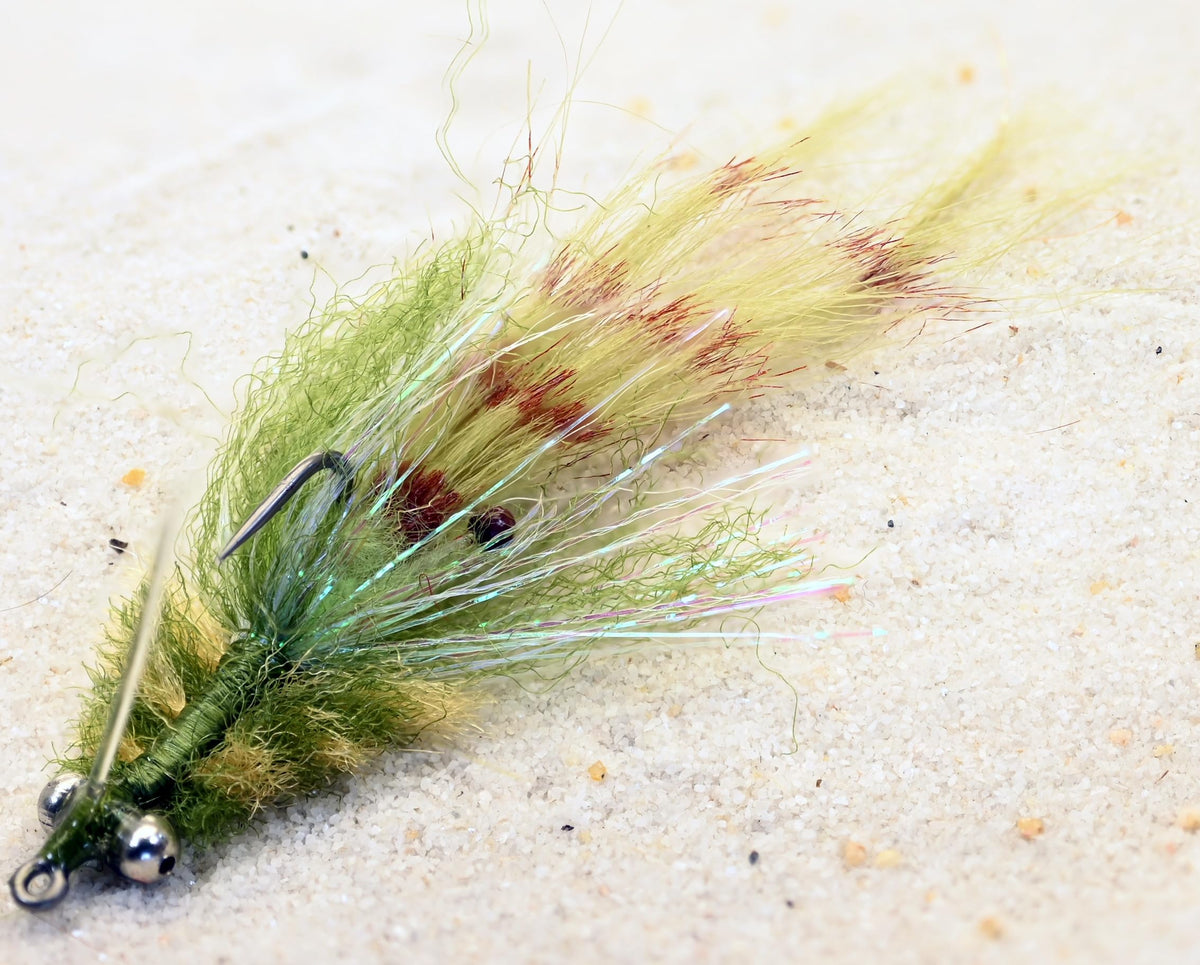 Region Fishing Redfish Crack Olive on Mustad Hook #2, ideal for shallow water casting.