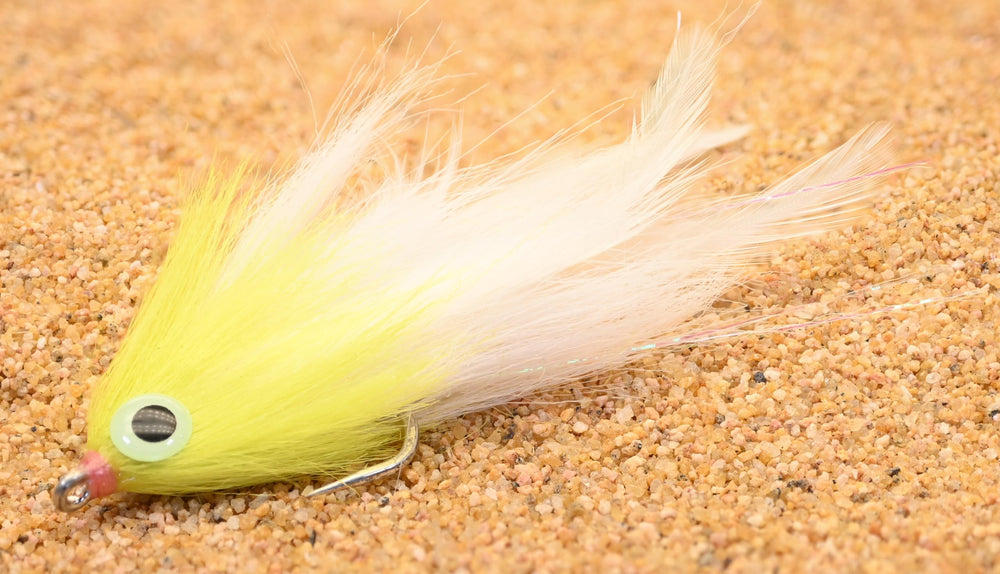 Region Fishing saltwater mullet fly chartreuse 3-pack for tarpon, snook, and redfish