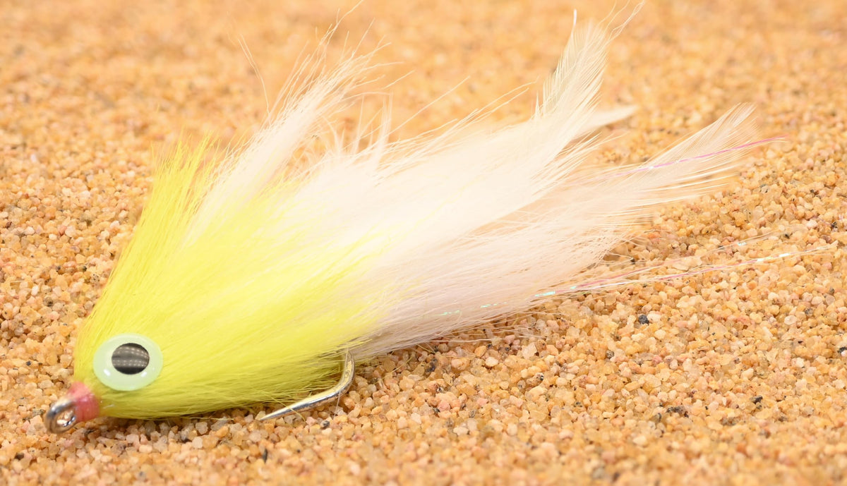 Region Fishing saltwater mullet fly chartreuse 3-pack for tarpon, snook, and redfish